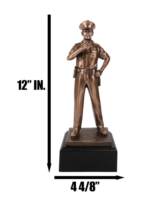 Ebros Police Man Officer Cop In Uniform Statue With Trophy Base 12" H