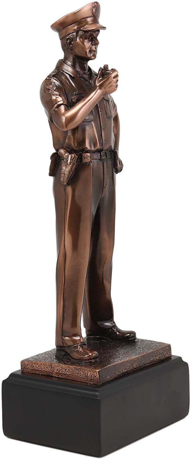 Ebros Police Man Officer Cop In Uniform Statue With Trophy Base 12" H