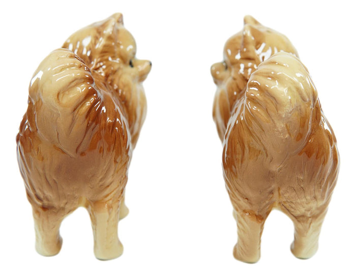Ebros Pom Pom Golden Groomed Pomeranian Attractives Magnetic Salt Pepper Shakers