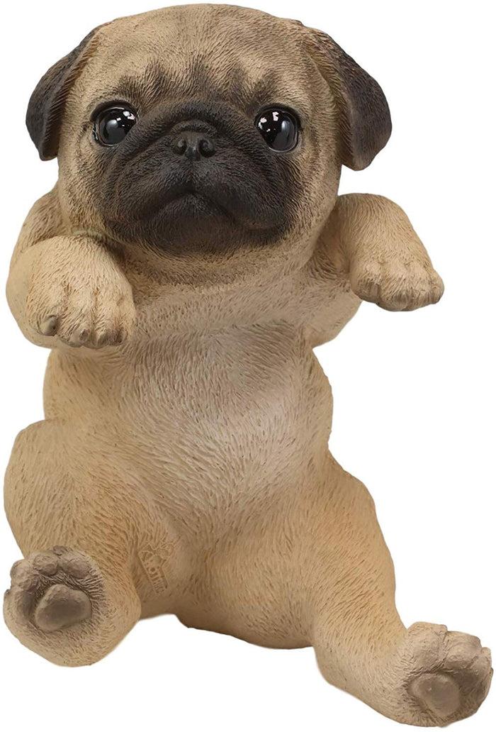 Ebros Pot Pal Hanging Pug Puppy Pooch Dog Statue 6.5" Tall With Glass Eyes