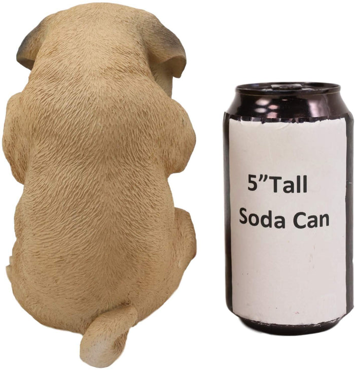 Ebros Pot Pal Hanging Pug Puppy Pooch Dog Statue 6.5" Tall With Glass Eyes