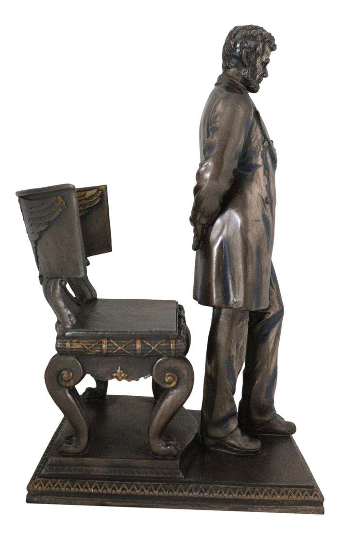 Ebros President Abraham Lincoln Standing By Eagle Chair Historical Figurine 9"H