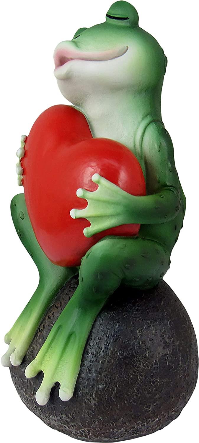 Ebros Prince Charming Awaits Kissing Frog With Red Heart Collectible 6" Figurine