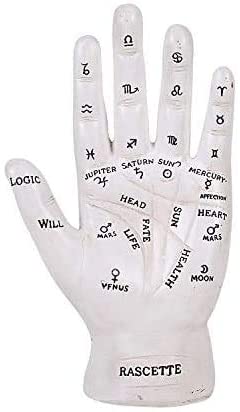 Ebros Psychic Fortune Teller Chirology Palmistry Hand Palm Figurine (White)