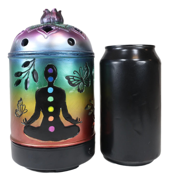 Ebros Rainbow 7 Chakra Colors Lotus Mandala Wheel Essential Oil Diffuser Aromatherapy