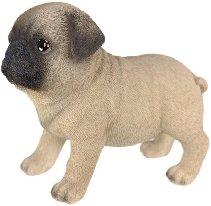 Ebros Realistic Adorable Fawn Pug Puppy Dog Figurine 5"L Pet Pal Pugsy