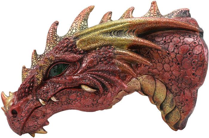 Ebros Red Dragon Head Wall Decor Plaque With Color Changing LED Illuminated Eyes
