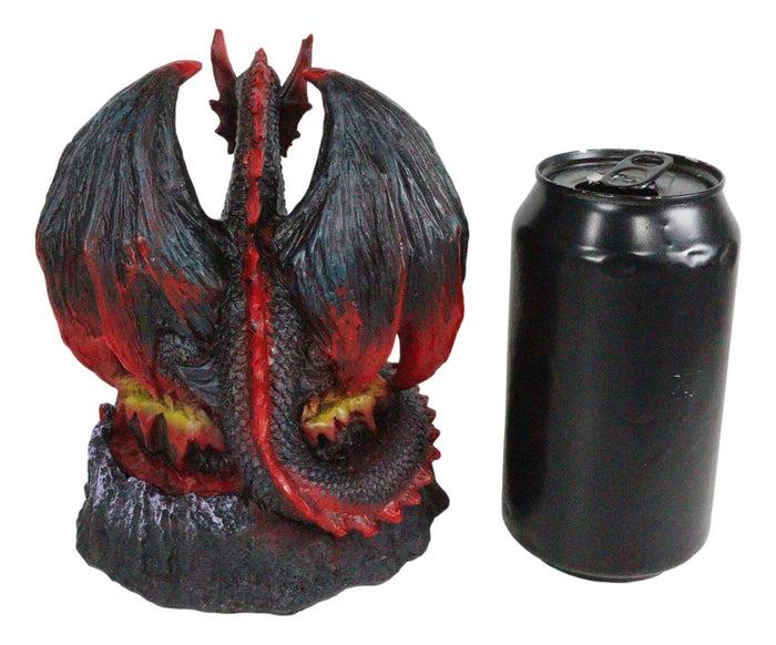 Ebros Red Hell Fire Magma Dragon Mother Guarding LED Golden Egg Figurine Night Light
