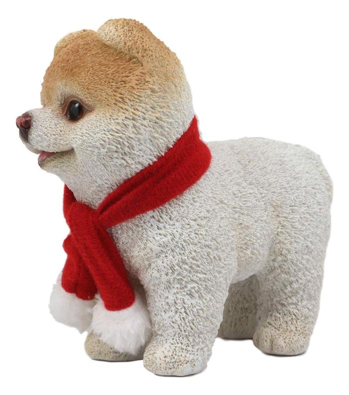 Ebros Red Scarf Boo The World's Cutest Pomeranian Dog Statue Pet Pal Dogs Collectible Breed Pomeranians Memorial Collectible Resin Decor Figurine With Glass Eyes Official Licensed Sculpture