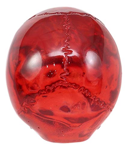Ebros Red Translucent Witching Hour Gazing Skull Miniature Figurine 2.5" Long