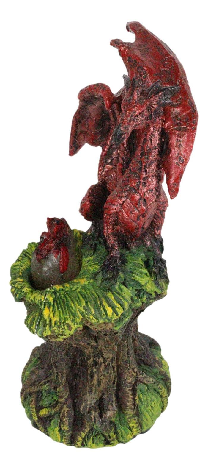 Ebros Red Volcano Dragon Mother Guarding LED Translucent Egg Figurine Night Light