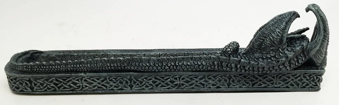 Ebros Resting Bahamut Long Tail Ancient Dragon Incense Burner Figurine Sculpture