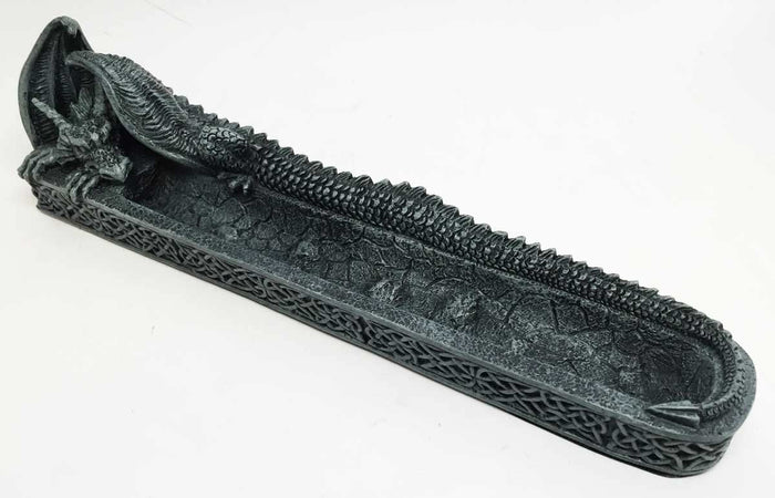 Ebros Resting Bahamut Long Tail Ancient Dragon Incense Burner Figurine Sculpture