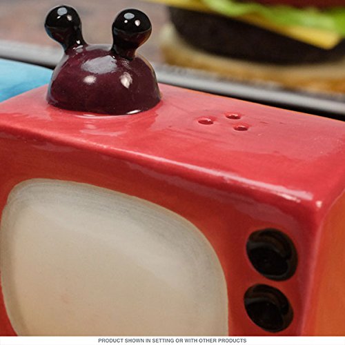 Ebros Retro Televisions Ceramic Magnetic Salt Pepper Shakers Set