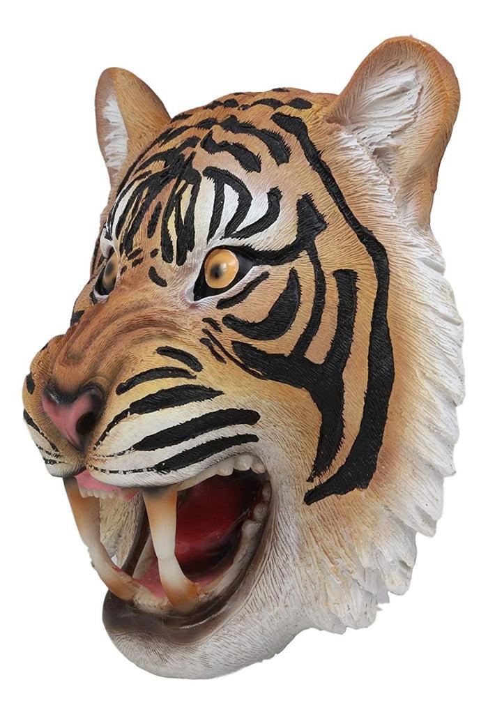 Ebros Roaring Fearless Orange Bengal Tiger Head Wall Decor Plaque 8.5" Tall Taxidermy Art Decor Sculpture Jungle Apex Predator Wall Bust Plaque Of Tigers Cubs Tigress