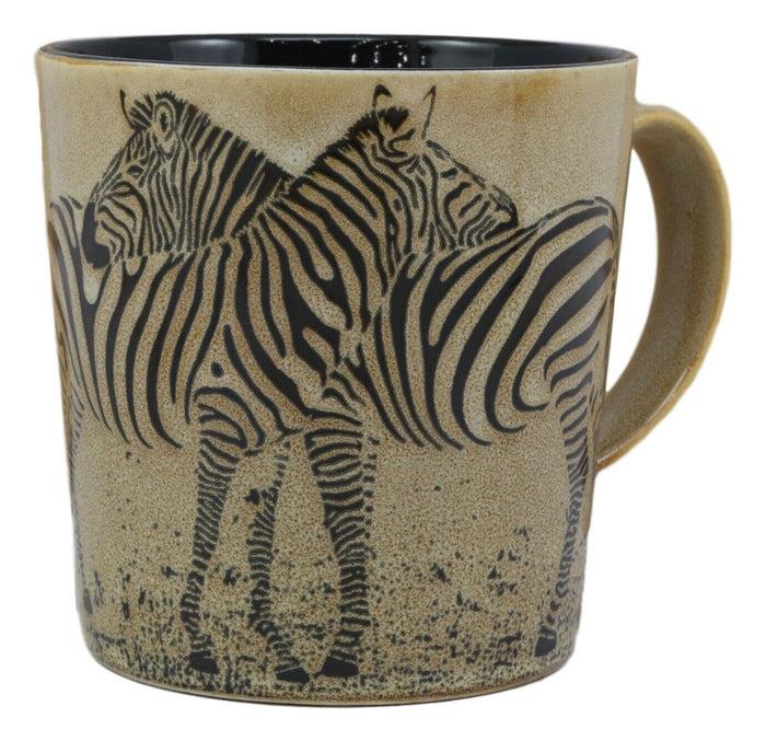 Ebros Romance In The Savanna Hugging Zebra Horse Couple Drinking Ceramic Mug