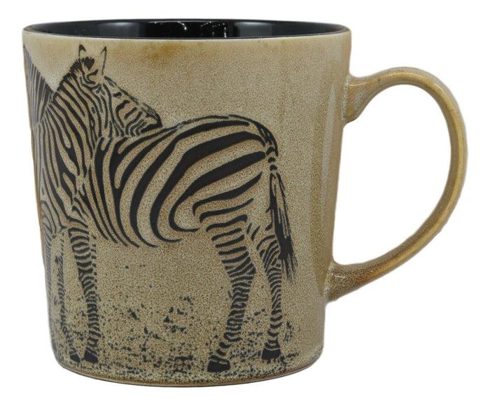 Ebros Romance In The Savanna Hugging Zebra Horse Couple Drinking Ceramic Mug