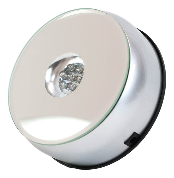Ebros Rotating Colorful 7 LED Light Mirror Display Base For Crystal Acrylic Glass Art