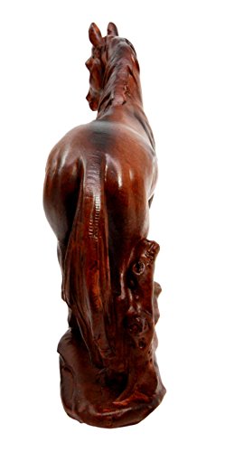 Ebros Rugged Fine Race Horse Steed Decorative Resin Figurine In Faux Wood Finish 6.5"H