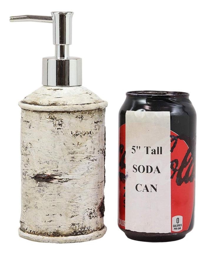 Ebros Rustic Black Bear Faux Birch Liquid Soap Or Lotion Pump Dispenser