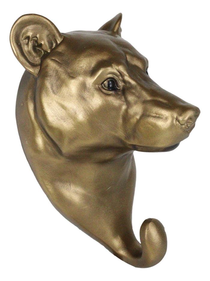 Ebros Rustic Bronzed Grizzly Bear Wall Hook Hanger 7.25" Tall For Light Duty Weight