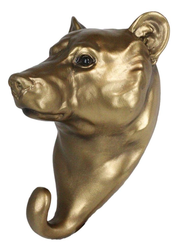 Ebros Rustic Bronzed Grizzly Bear Wall Hook Hanger 7.25" Tall For Light Duty Weight