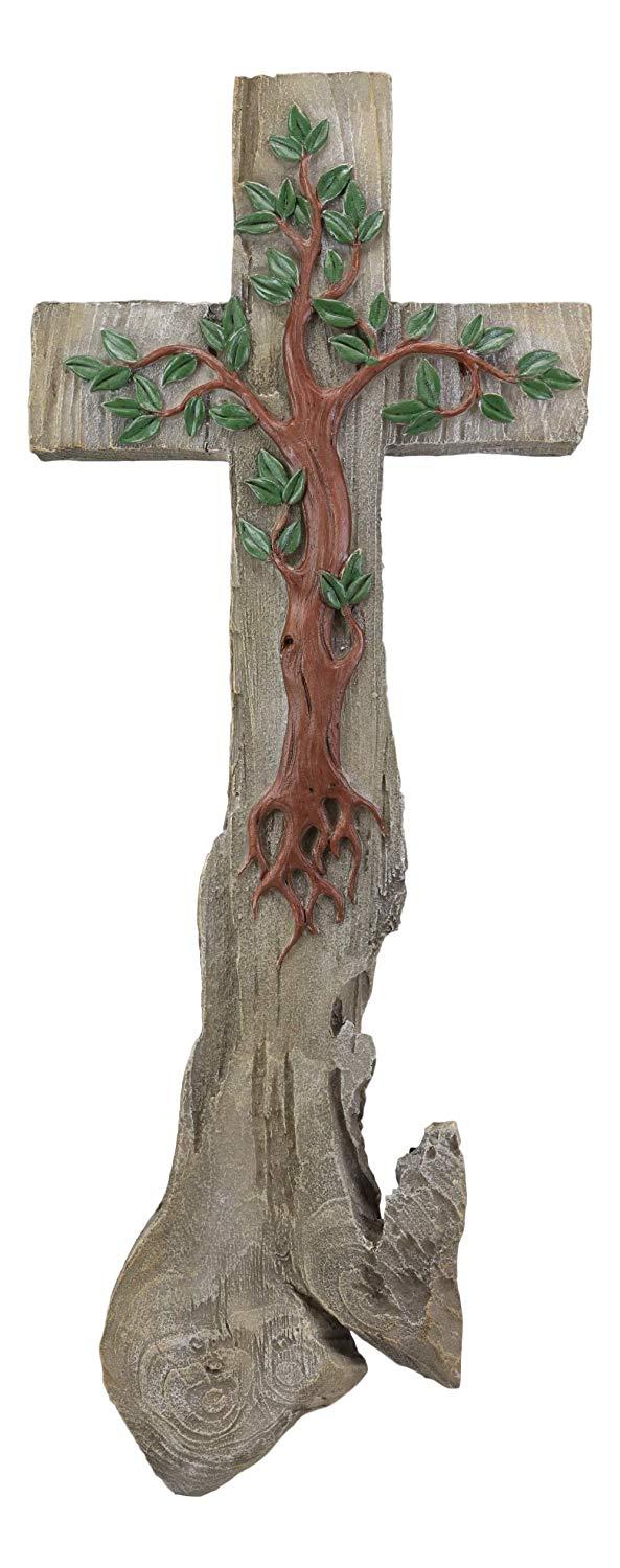 Ebros Rustic Celtic Tree Of Life Wall Cross Crucifix Decor Hanging Plaque 18"H