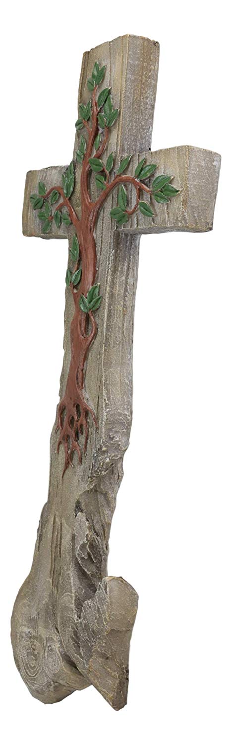 Ebros Rustic Celtic Tree Of Life Wall Cross Crucifix Decor Hanging Plaque 18"H