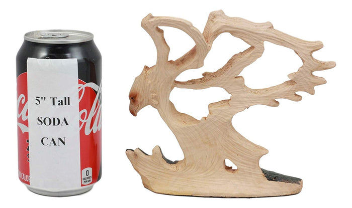 Ebros Rustic Faux Wood Bald Eagle Soaring Figurine Wings Of Glory 6.25"L Figurine