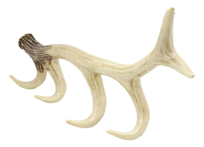 Ebros Rustic Hunters 6 Point Stag Deer Antler Rack Wall Hooks Decor Plaque 24"W
