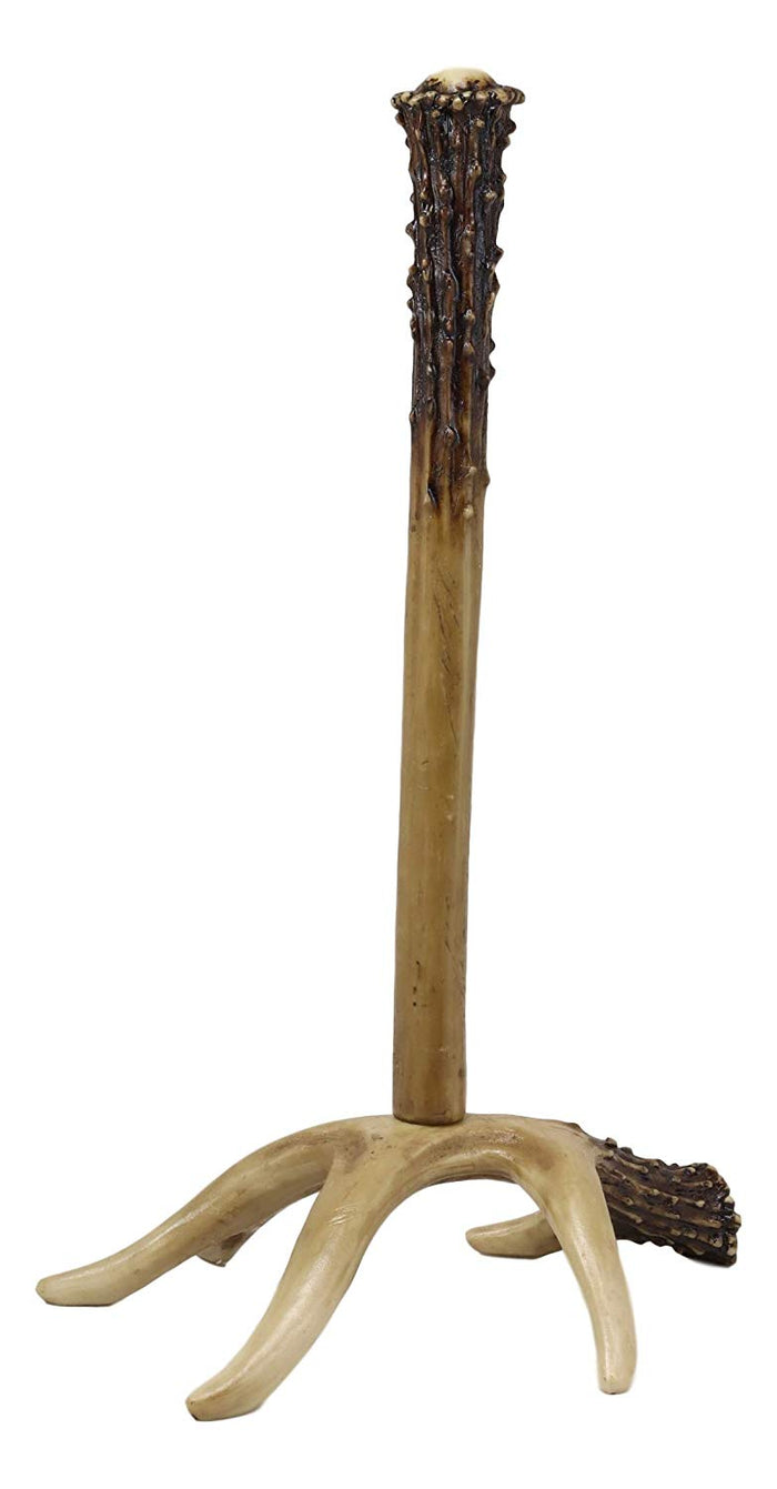 Ebros Rustic Nature Wildlife Woodland Forest Animal Paper Towel Holder Display Dispenser Stand Kitchen Bathroom Home Decor Party Hosting Accent (Stag Deer Antler Bone)