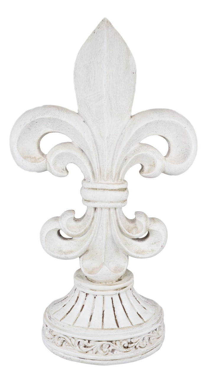 Ebros Rustic Southwest French Fleur De Lis On Ornate Base Stand Desktop Figurine 12"H