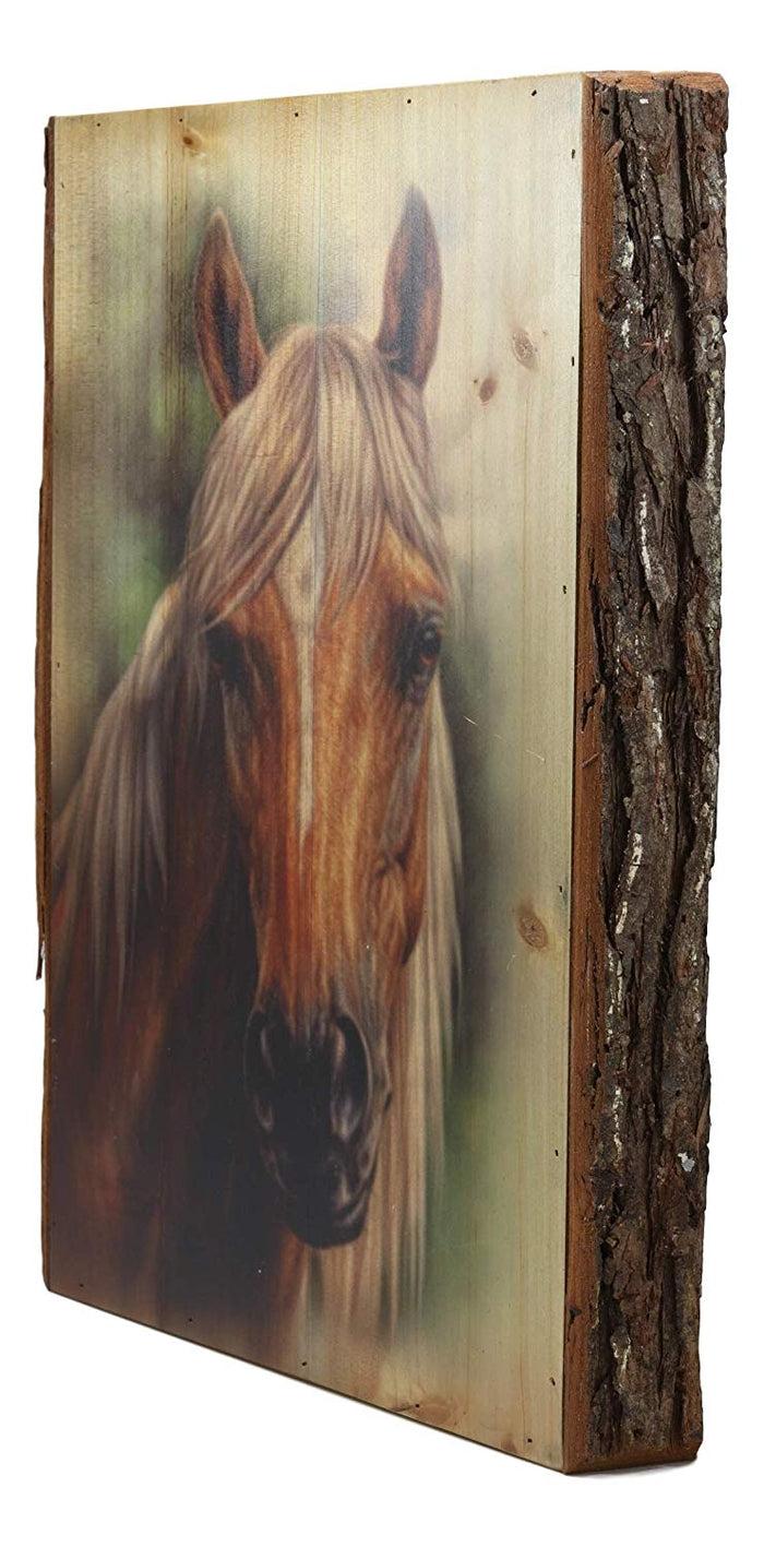 Ebros Rustic Stallion Horse Bust Print Canvas On Wooden Frame 16" H By 12.5"W