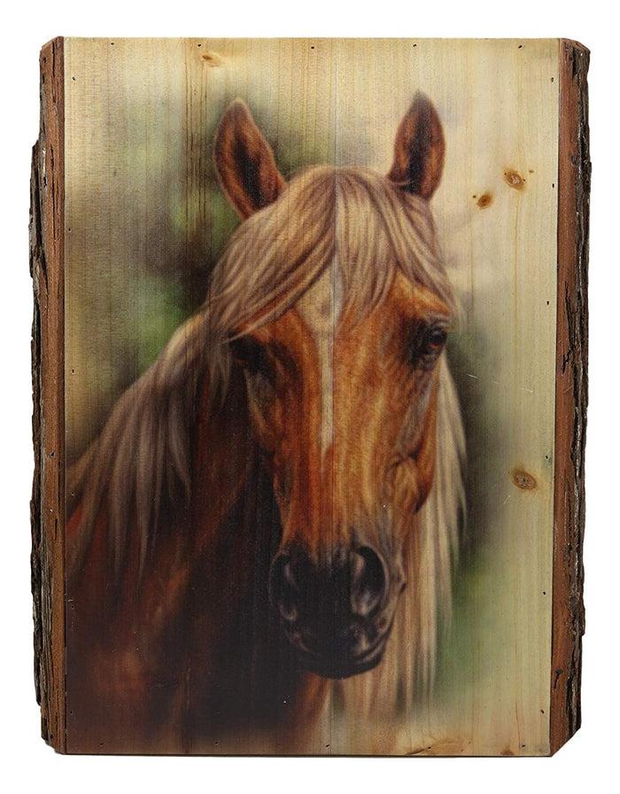 Ebros Rustic Stallion Horse Bust Print Canvas On Wooden Frame 16" H By 12.5"W
