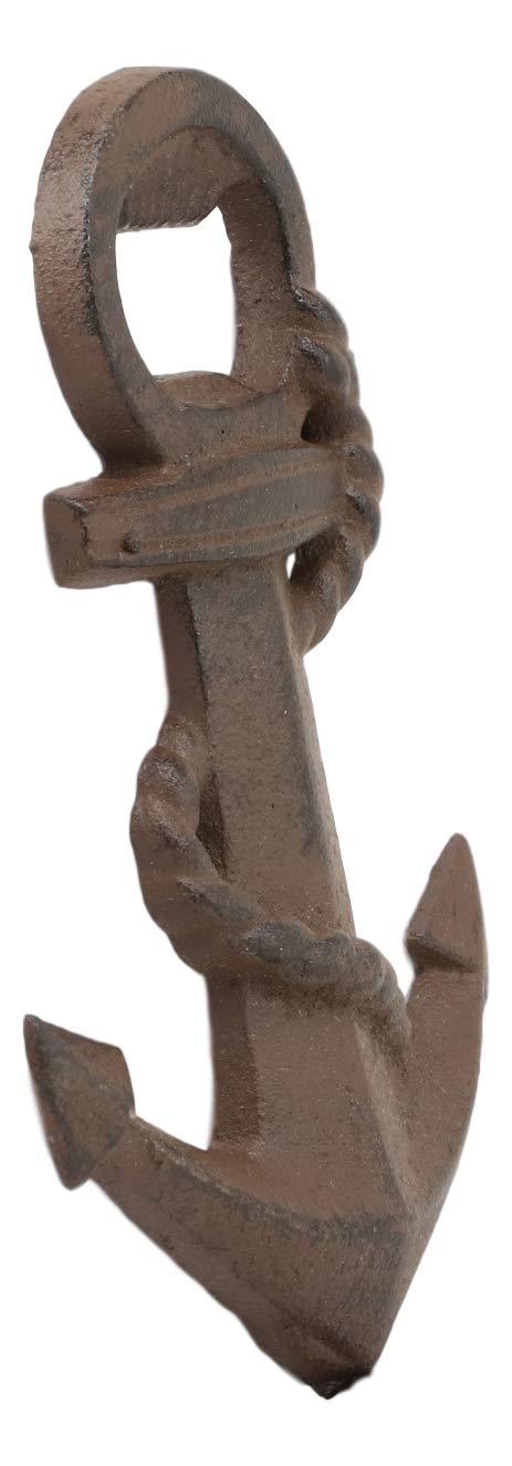 Ebros Rustic Vintage Solid Cast Iron Metal Nautical Ship Anchor Soda Beer Bottle Cap Opener 6.5" High Coastal Sea Bayou Boat Getty Port Anchors Party Decor Accent (2)