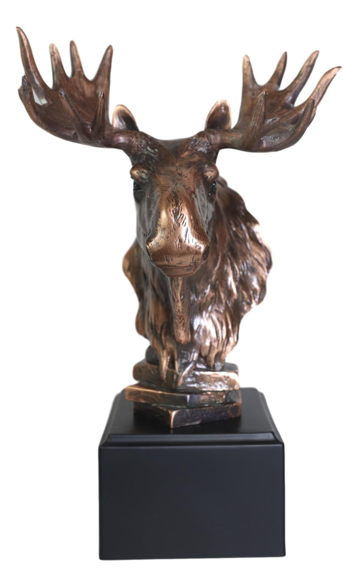 Ebros Rustic Western Bull Moose Bust Statue In Bronze Electroplated Resin Finish