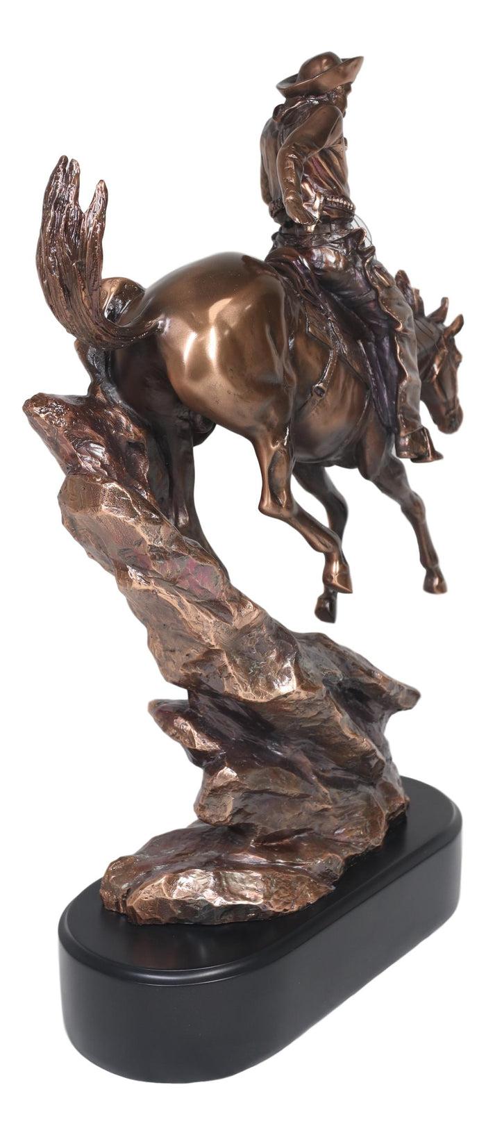 Ebros Rustic Wild West Cowboy Bandit Racing Down Rocky Slope On Horse Statue