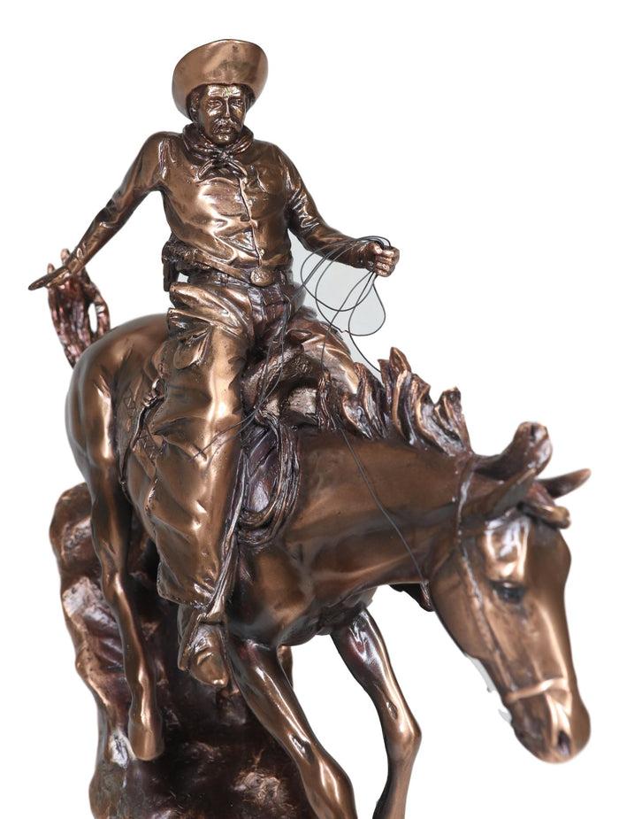 Ebros Rustic Wild West Cowboy Bandit Racing Down Rocky Slope On Horse Statue