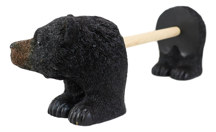 Ebros Rustic Woodland Forest Black Bear Standing Paper Towel Holder Statue