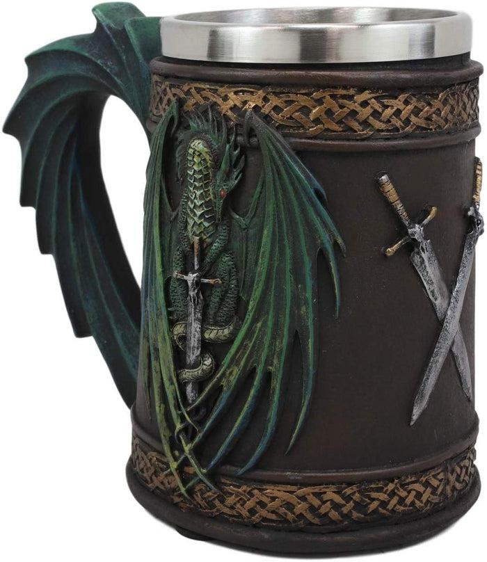 Ebros Ruth Thompson Dragon's Lair Skull Blade Drake 14oz Coffee Mug Tankard