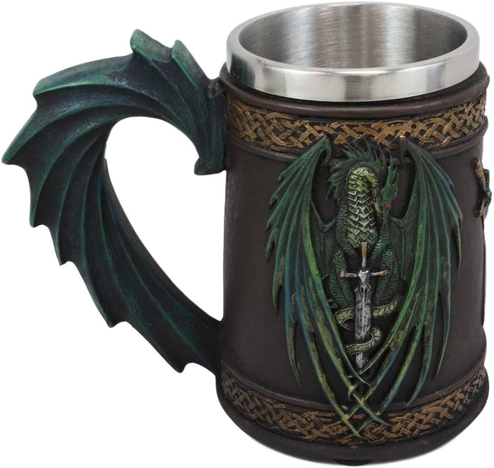 Ebros Ruth Thompson Dragon's Lair Skull Blade Drake 14oz Coffee Mug Tankard
