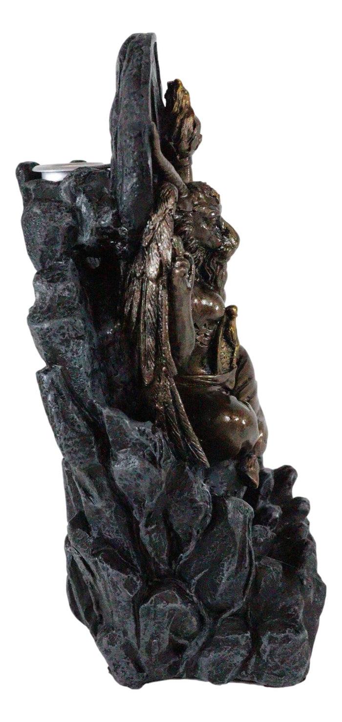 Ebros Sabbatic Goat Baphomet Pentagram Sigil Backflow Cone Incense Burner Figurine