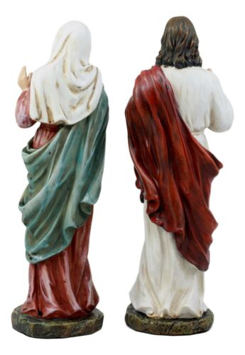 Ebros Sacred Heart Of Mary And Jesus Christ Statue Set Figurine 11.25" Tall