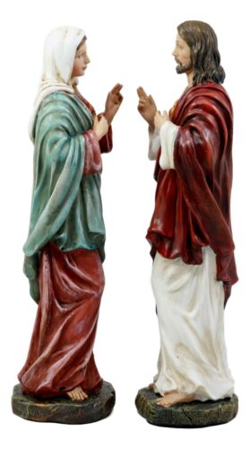 Ebros Sacred Heart Of Mary And Jesus Christ Statue Set Figurine 11.25" Tall