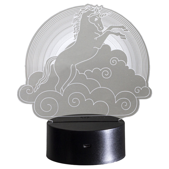 Ebros Sacred Unicorn Riding Night Clouds Acrylic Panel Colorful LED Night Light