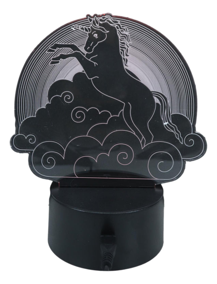 Ebros Sacred Unicorn Riding Night Clouds Acrylic Panel Colorful LED Night Light