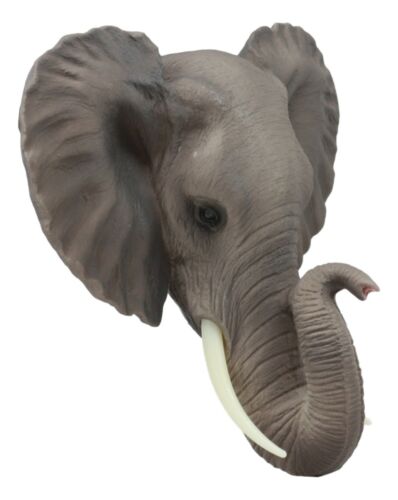 Ebros Safari African Bush Elephant Wall Bust Sculpture 9" H Noble Elephant