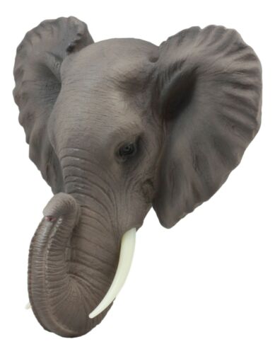 Ebros Safari African Bush Elephant Wall Bust Sculpture 9" H Noble Elephant