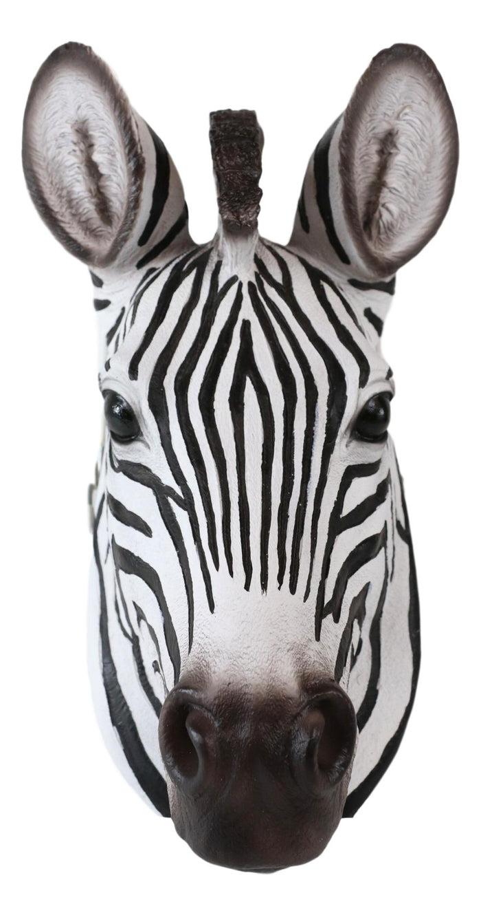 Ebros Safari Zebra Horse Bust Wall Decor Wildlife Wall Mount Sculpture Plaque 9.5"H