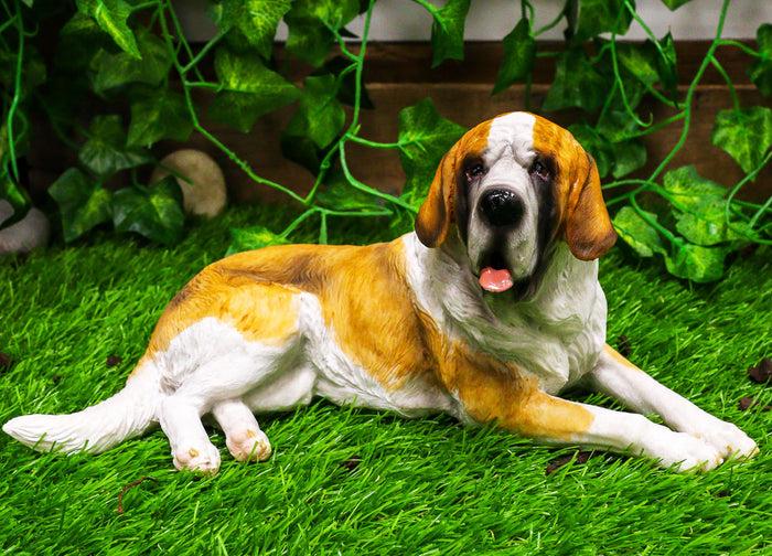 Ebros Saint Bernard Dog Statue 10.5"L Dogs Breed Gallery Quality Glass Eyes Ebros Saint Bernard Dog Statue 10.5"L Dogs Breed Gallery Quality Glass Eyes